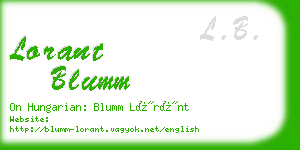 lorant blumm business card